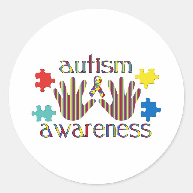 Autism Awareness Classic Round Sticker (Front)