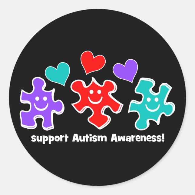Autism Awareness Classic Round Sticker (Front)