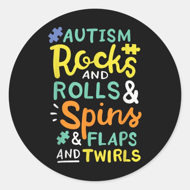 Autism Awareness  Classic Round Sticker (Front)