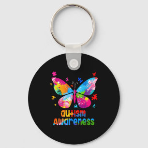 Autism Awareness Colorful Butterfly Puzzle _1 Key Ring