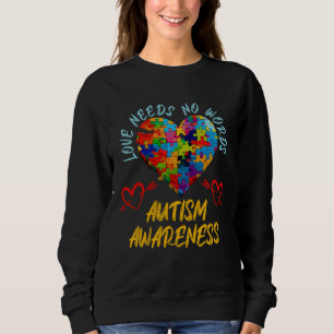 Autism awareness colorful puzzle heart Autistic Sweatshirt