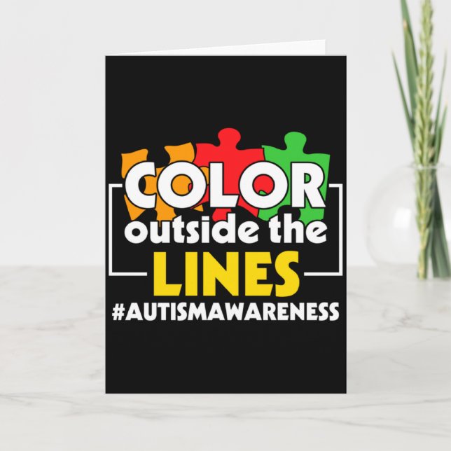 Autism Awareness Colour Outside The Lines Support  Card (Front)
