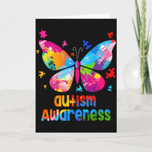 Autism Awareness Colourful Butterfly Puzzle Card