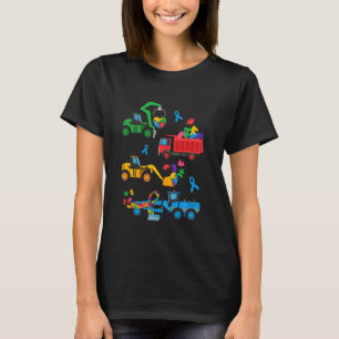 Autism Awareness Construction Truck Excavator Auti T-Shirt
