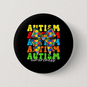 Autism Awareness Coquette Bow Men Women Kids Boys 6 Cm Round Badge
