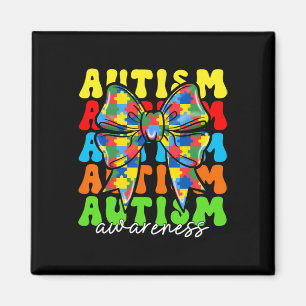Autism Awareness Coquette Bow Men Women Kids Boys Magnet
