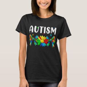 Autism Awareness Coquette Bow Sunflower Puzzle T-Shirt
