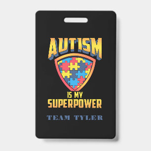 Autism Awareness Custom Team Support Event ID Badge