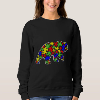 Autism Awareness Cute Bear Puzzle Piece Animals Sweatshirt
