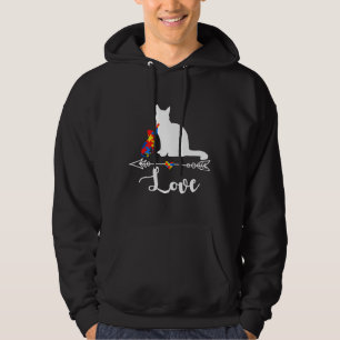 Autism Awareness Cute Cat Hearts Love Mum Dad Kids Hoodie