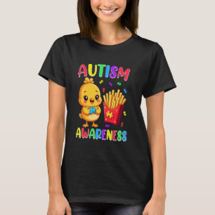 Autism Awareness Cute Chick Puzzle Fries T-Shirt