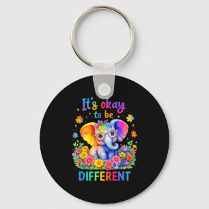 Autism Awareness Cute Elephant Animal Its Ok To Be Key Ring