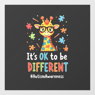 Autism Awareness Cute Giraffe Animal Its Ok To Be