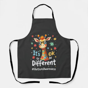 Autism Awareness Cute Giraffe Animal Its Ok To Be Apron