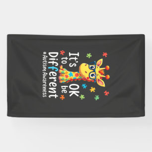 Autism Awareness Cute Giraffe Animal Its Ok To Be Banner