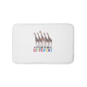 Autism Awareness Cute Giraffe Animal It's Ok To Be Bath Mat