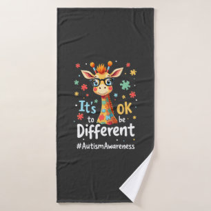 Autism Awareness Cute Giraffe Animal Its Ok To Be Bath Towel
