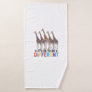 Autism Awareness Cute Giraffe Animal It's Ok To Be Bath Towel