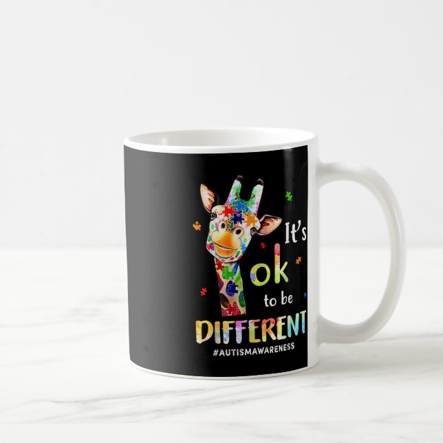Autism Awareness Cute Giraffe Animal Its Ok To Be  Coffee Mug (Right)