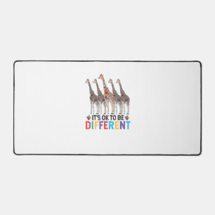 Autism Awareness Cute Giraffe Animal It's Ok To Be Desk Mat