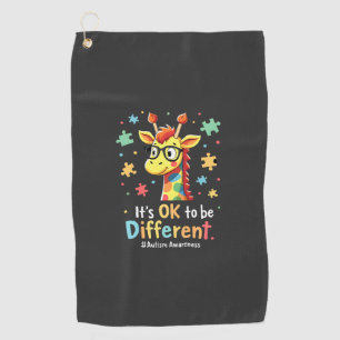 Autism Awareness Cute Giraffe Animal Its Ok To Be Golf Towel