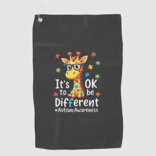 Autism Awareness Cute Giraffe Animal Its Ok To Be  Golf Towel