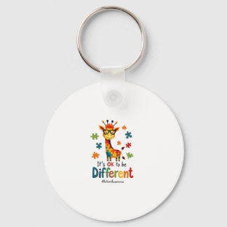 Autism Awareness Cute Giraffe Animal Its Ok To Be  Key Ring