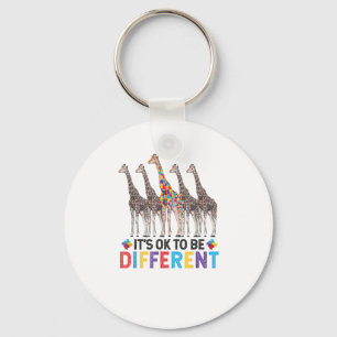 Autism Awareness Cute Giraffe Animal It's Ok To Be Key Ring