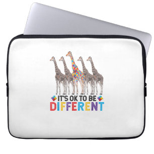 Autism Awareness Cute Giraffe Animal It's Ok To Be Laptop Sleeve