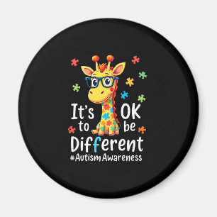 Autism Awareness Cute Giraffe Animal Its Ok To Be Magnet
