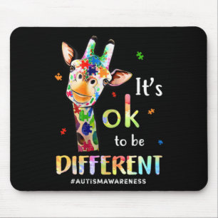 Autism Awareness Cute Giraffe Animal It's Ok To Be Mouse Pad