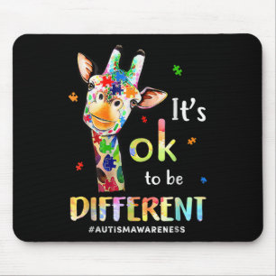 Autism Awareness Cute Giraffe Animal Its Ok To Be Mouse Pad