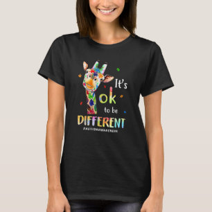 Autism Awareness Cute Giraffe Animal It's Ok To Be T-Shirt