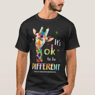 Autism Awareness Cute Giraffe Animal It's Ok To Be T-Shirt