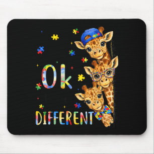 Autism Awareness Cute Giraffe Animal to Be Mouse Pad