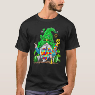 Autism Awareness Cute Gnomes Shamrock St Patricks T-Shirt