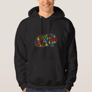 Autism Awareness Cute Guinea Pig Puzzle Piece Anim Hoodie