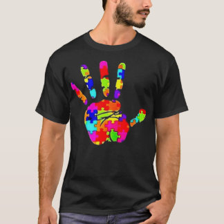 autism awareness cute hand colour puzzles autism t T-Shirt
