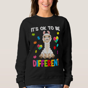 Autism Awareness Cute Llama  It s Ok To Be Differe Sweatshirt