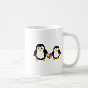 Autism Awareness Cute Penguin Heart Puzzles T-shir Coffee Mug