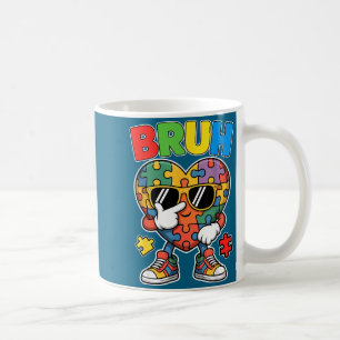 Autism awareness dabbing puzzle heart design for coffee mug