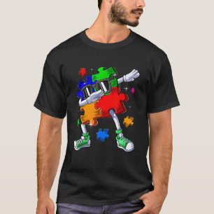 Autism Awareness Dabbing Puzzle Piece Funny Toddle T-Shirt