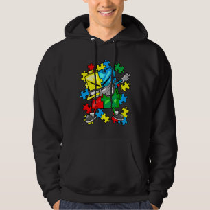 Autism Awareness Dabbing Puzzle Piece Sunglasses B Hoodie