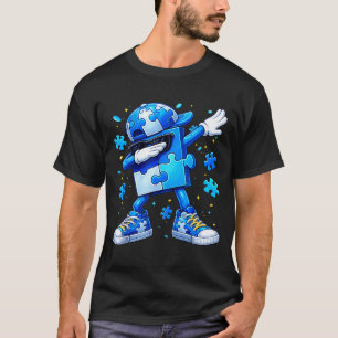 Autism awareness dabbing puzzle  T-Shirt