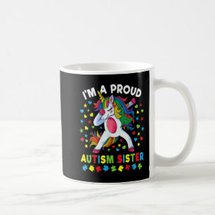 Autism Awareness Dabbing Unicorn Girl Proud Autism Coffee Mug