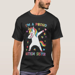 Autism Awareness Dabbing Unicorn Girl Proud Autism T-Shirt
