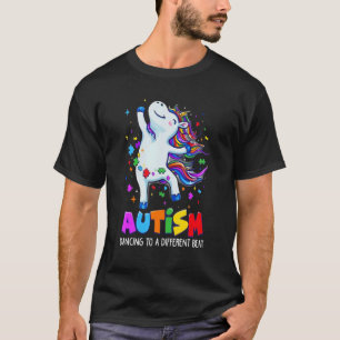 Autism Awareness Dabbing Unicorn Puzzle Piece Kids T-Shirt
