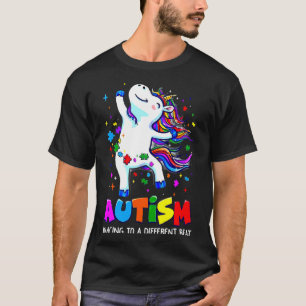 Autism Awareness Dabbing Unicorn Puzzle Piece Kids T-Shirt