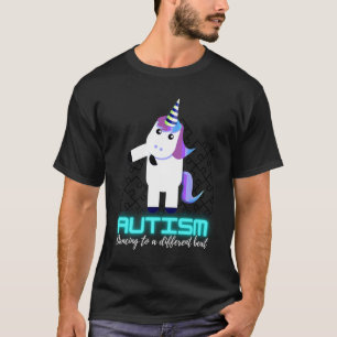 Autism Awareness Dabbing Unicorn Puzzle Piece Kids T-Shirt