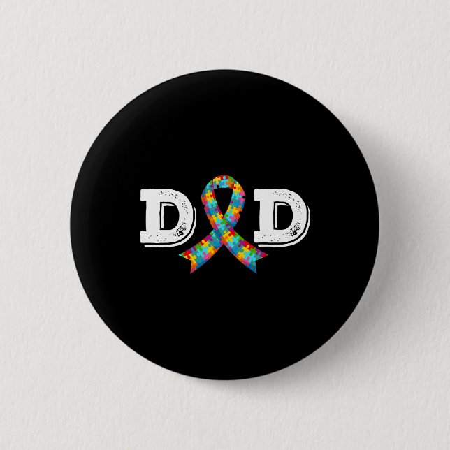 Autism Awareness Dad Father Acceptance Diffirent R 6 Cm Round Badge (Front)